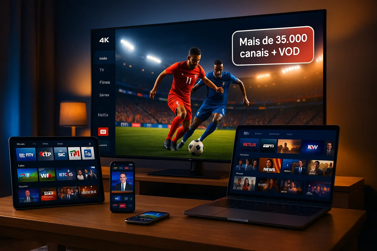 IPTV Portugal Interface em Múltiplos Dispositivos